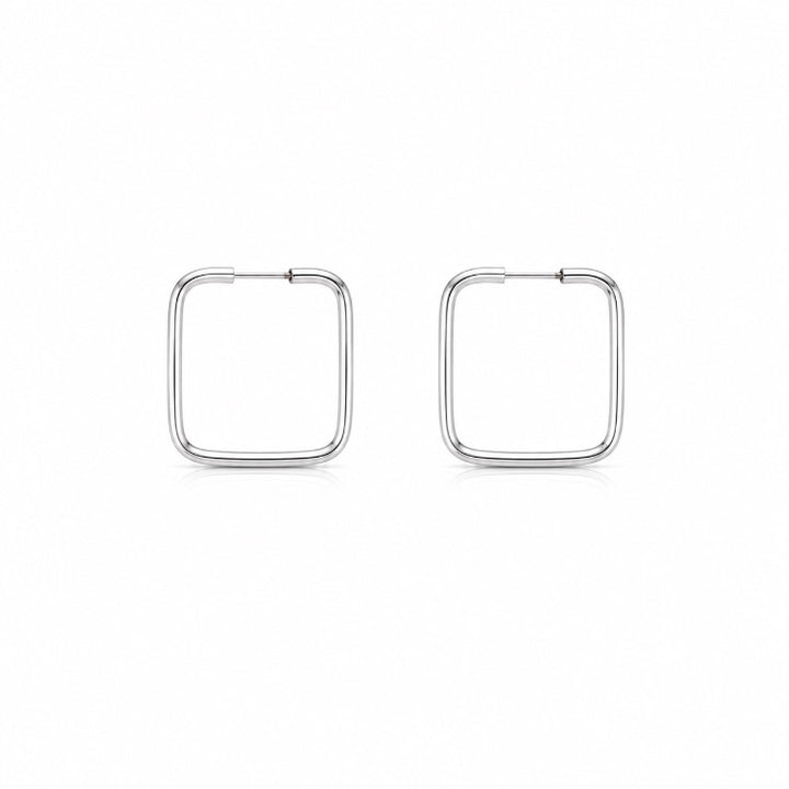 Brinco Argola Quadrada - Prata 925 - Tamanho M