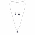 Conjunto Brinco Ponto luz Black e Veneziana - Prata 925
