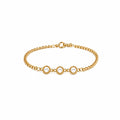 Pulseira Elo Grumet com Trio de Cristais