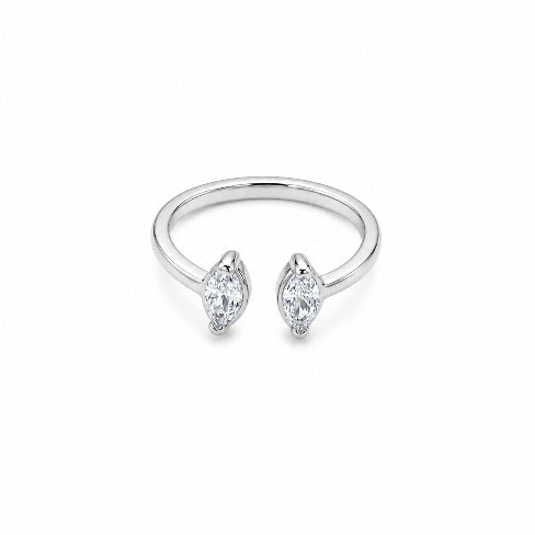 Anel Ajustável Dual Marquise