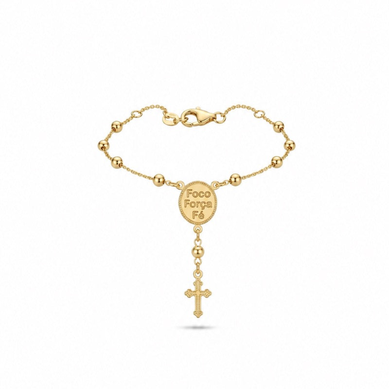 Pulseira Terço "Foco, Força e Fé"
