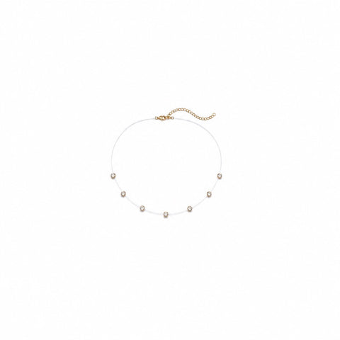 Colar Fio de Nylon com Cristais