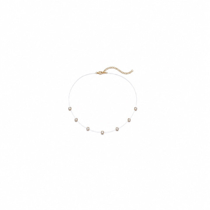 Colar Fio de Nylon com Cristais