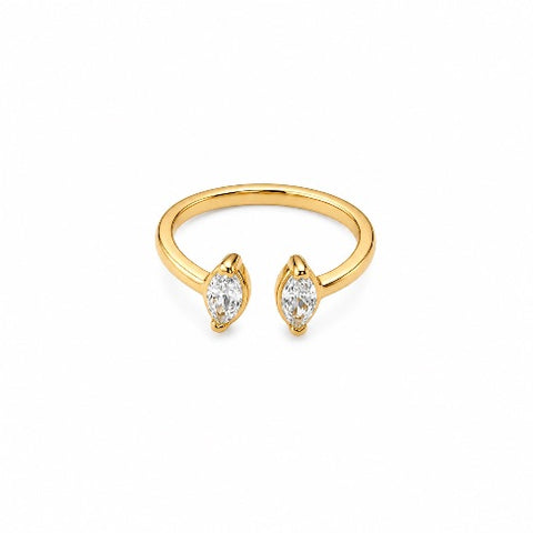 Anel Ajustável Dual Marquise