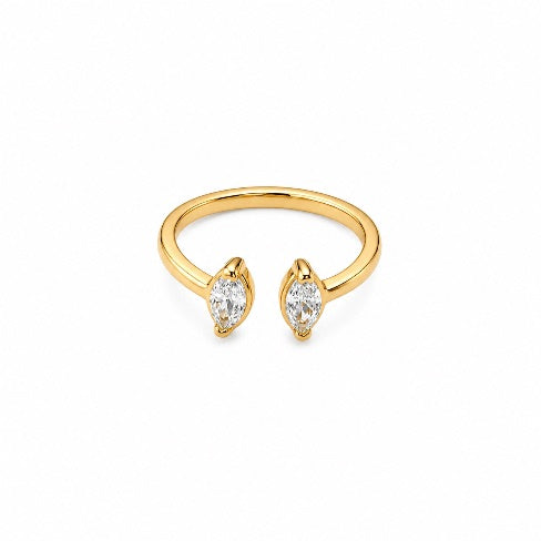 Anel Ajustável Dual Marquise