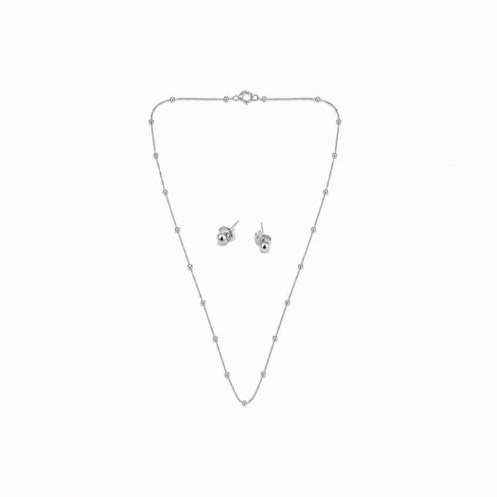 Conjunto Brinco bolinha e Veneziana - Prata 925