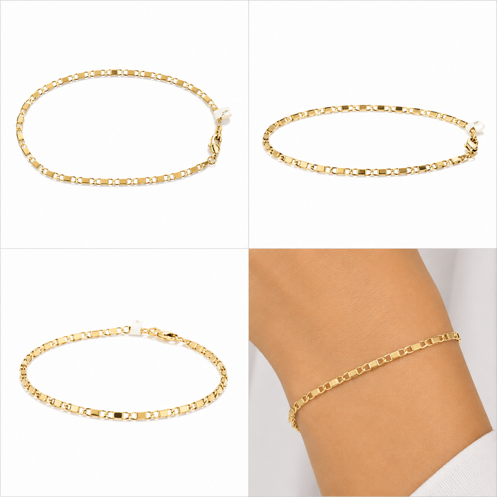 Pulseira de Elos Retangulares Slim