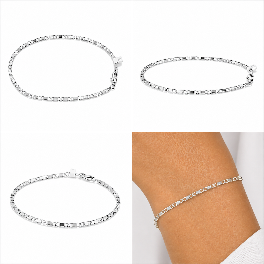 Pulseira de Elos Retangulares Slim