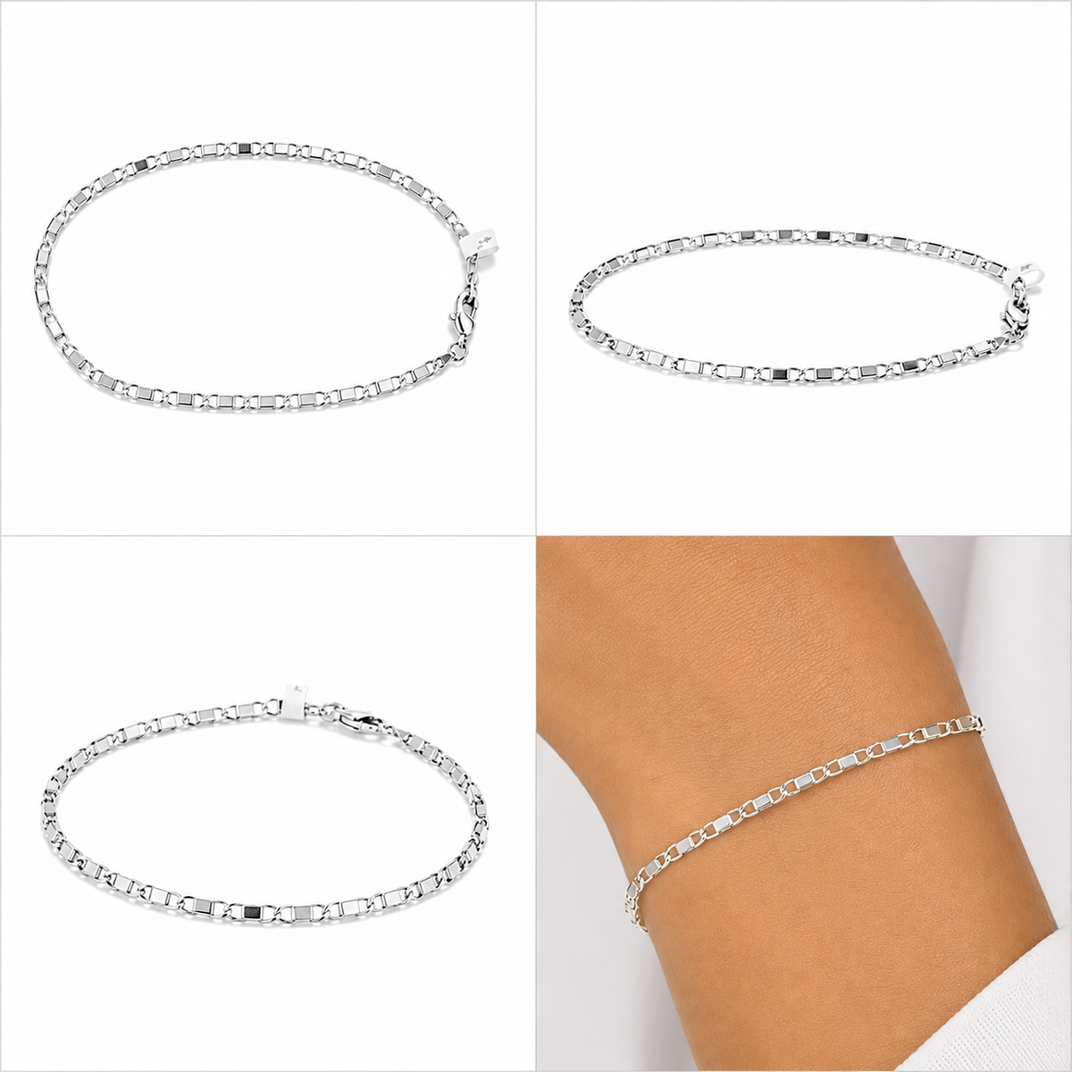 Pulseira de Elos Retangulares Slim