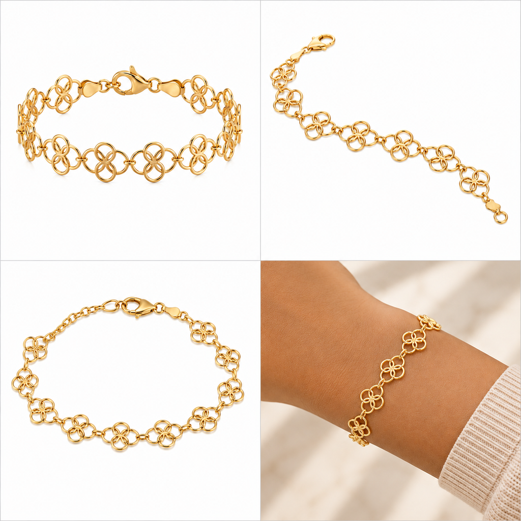 Pulseira Elos Trevo Vazado