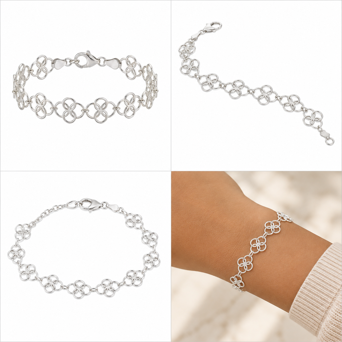Pulseira Elos Trevo Vazado