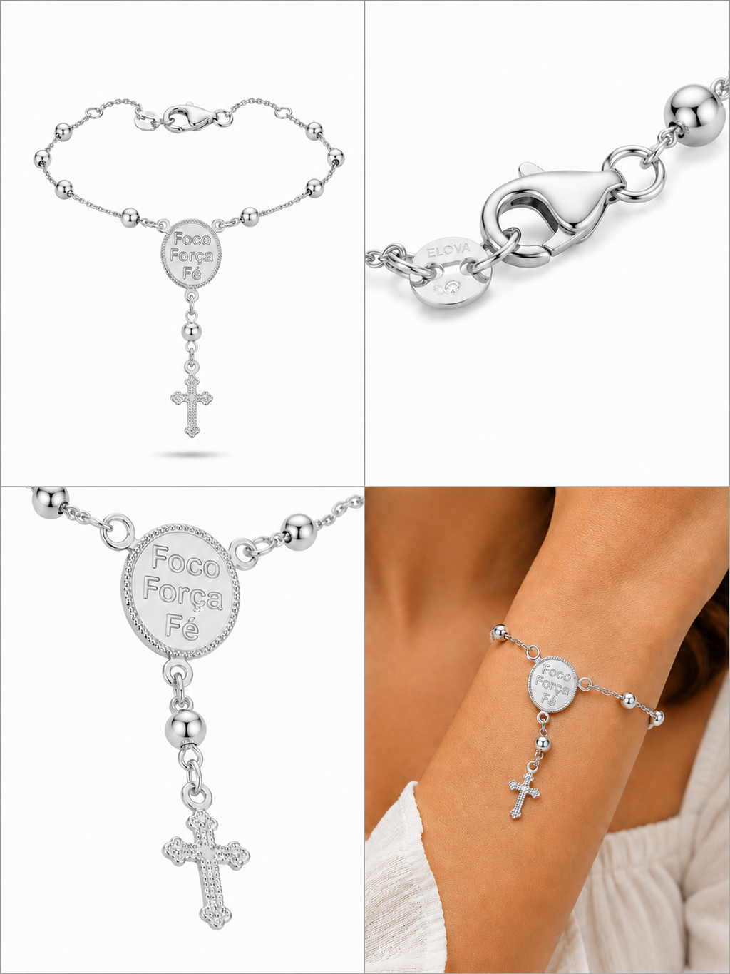 Pulseira Terço "Foco, Força e Fé"
