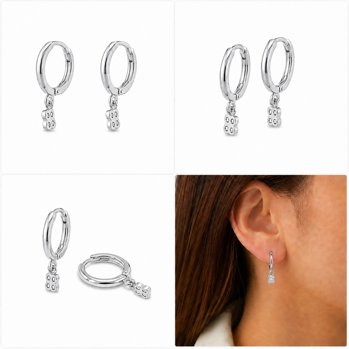 Brinco Flor Pequena com Zirconias