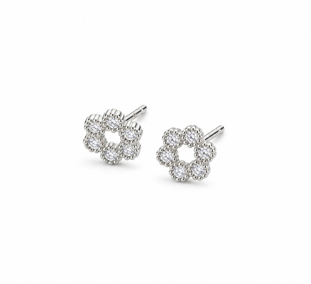 Brinco Flor com Zirconias