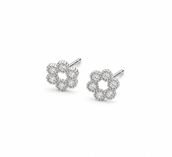 Brinco Flor com Zirconias