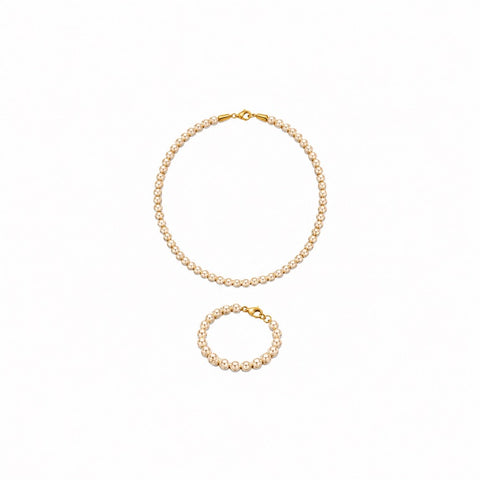Conjunto Colar Riviera de Pérolas - 35 cm + Extensor + Pulseira