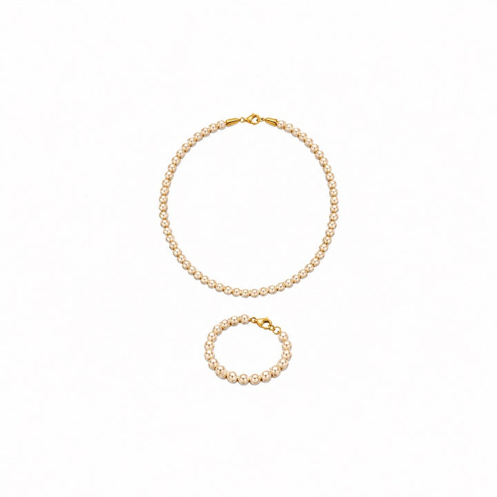 Conjunto Colar Riviera de Pérolas - 35 cm + Extensor + Pulseira