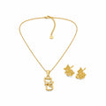 Conjunto Corrente e brinco de Gatinho com Zirconias