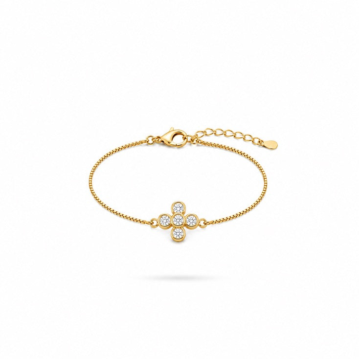 Pulseira Veneziana Flor de Zircônias